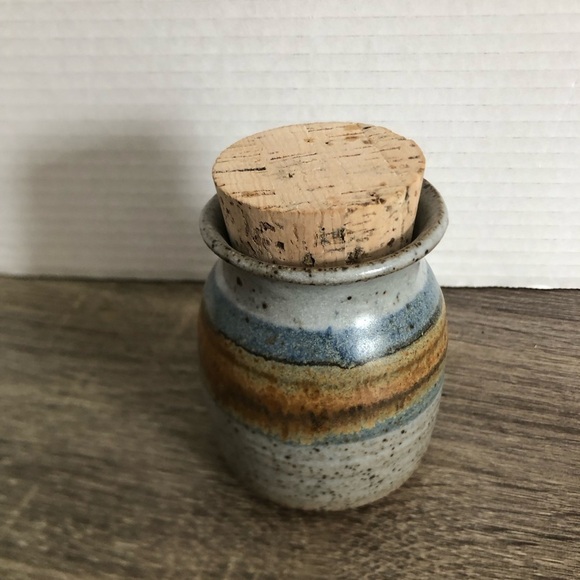 Handthrown Ceramic Jar with Cork Lid - Picture 3 of 10